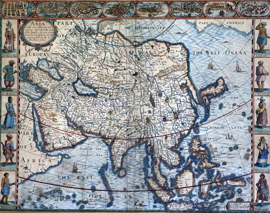 John Speed (1552-1629) Map of Asia, 1626 15.5 x 20.25in.